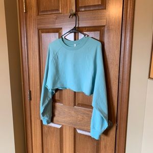 EUC - alo yoga double take pullover - blue quartz